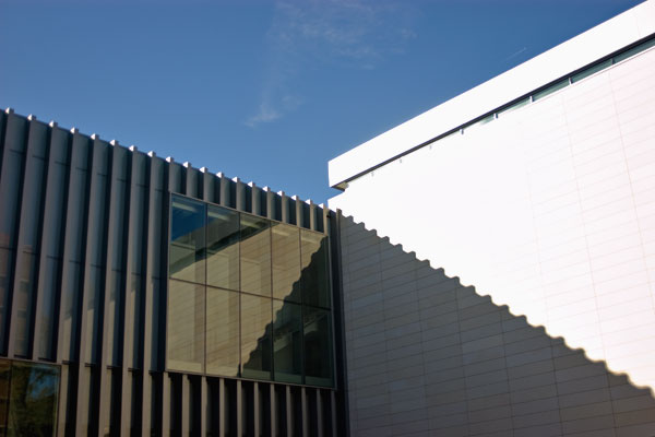 Inside corner and roof edge of the new University of Michigan Art Museum